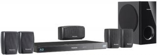 Panasonic SC-BTT270 home theater system with speakers and Blu-ray player.