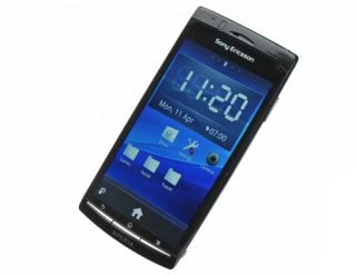 Sony Ericsson Xperia Arc smartphone on white background