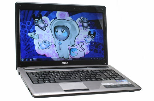 MSI CR640 laptop with animated wallpaper on screen.
