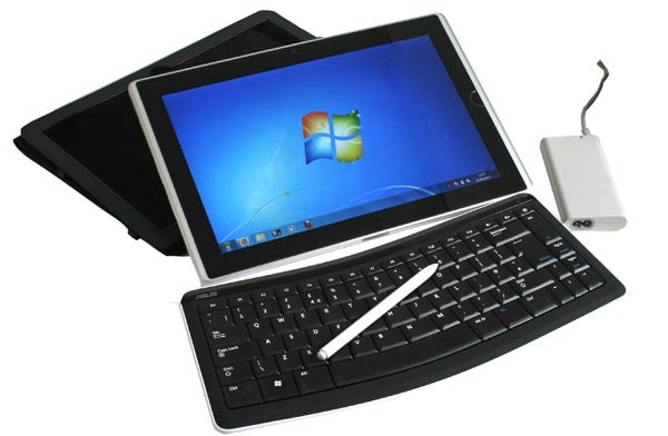 Asus Eee Slate EP121 tablet with stylus, keyboard and external drive