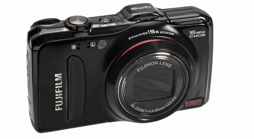 Fujifilm F550 EXR camera on a white background.