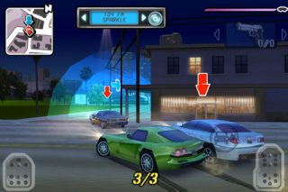 Screenshot of Gangstar: Miami Vindication HD gameplay on Android.