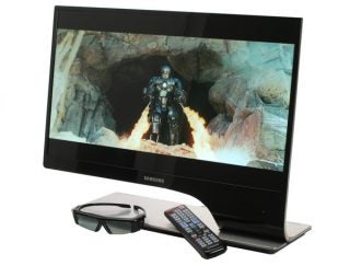 Samsung Series 9 TA950 monitor with 3D glasses and remote.