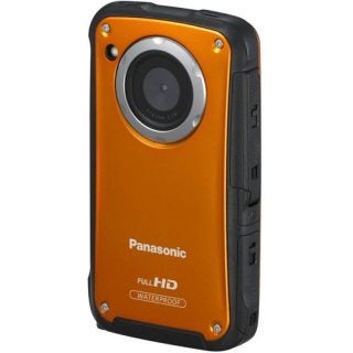 Orange Panasonic HM-TA20 waterproof camcorder.