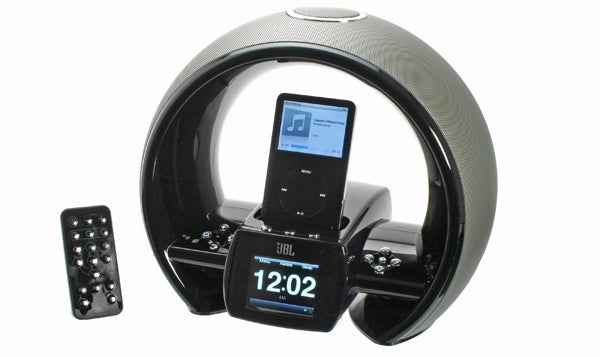 JBL On Air speaker dock with iPod and remote control.