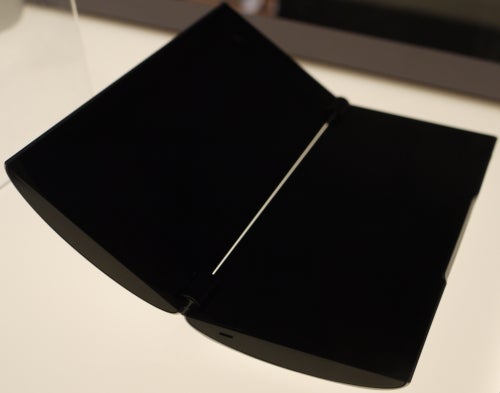 Sony S2 tablet folded on display table.