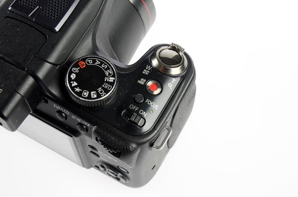 Close-up of Panasonic Lumix FZ48 camera controls