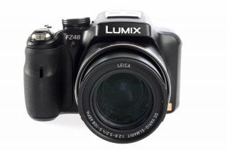 Panasonic Lumix FZ48 camera on a white background.