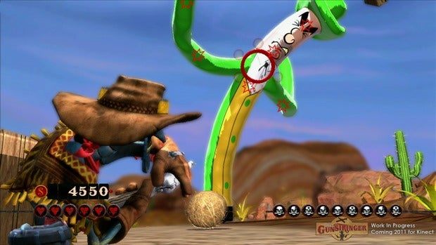 Screenshot of gameplay from The Gunstringer video game.
