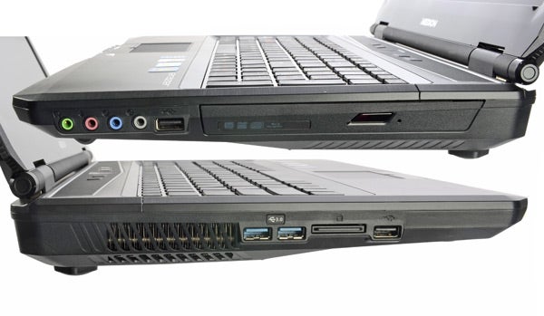 Medion Erazer X6813 laptop showing ports and connectors.