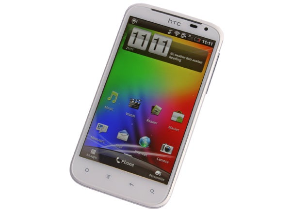 HTC Sensation XL smartphone on white background.
