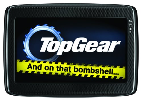 TomTom Top Gear EditionTomTom GPS with Top Gear branding and catchphrase display.