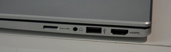 LG Z330 laptop side ports including USB and HDMI.