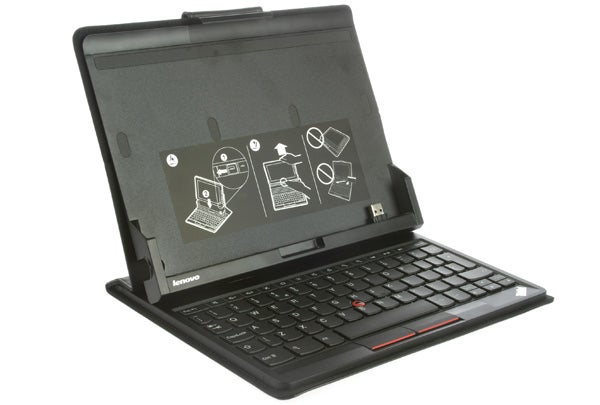 Person using stylus on Lenovo ThinkPad Tablet with keyboard behindLenovo ThinkPad Tablet with keyboard on white background.Lenovo ThinkPad Tablet with keyboard folio case.Lenovo ThinkPad tablet with attached keyboard case.Lenovo ThinkPad Tablet with a black leather case.Lenovo ThinkPad Tablet stylus on white background.Lenovo ThinkPad Tablet stacked on a black folio case.Lenovo ThinkPad Tablet in laptop and tent modes.Lenovo ThinkPad Tablet in a protective black case.Close-up of a Lenovo ThinkPad tablet keyboard.