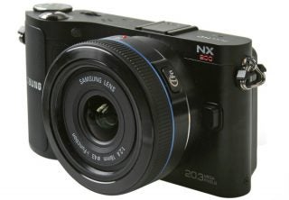 Samsung NX200 mirrorless camera with 20.3 megapixel lens.