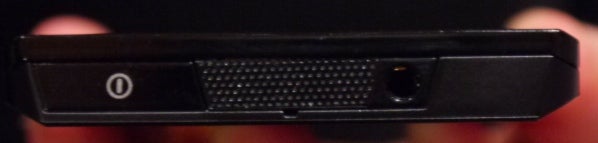Close-up of Lenovo K800 smartphone's top edge.