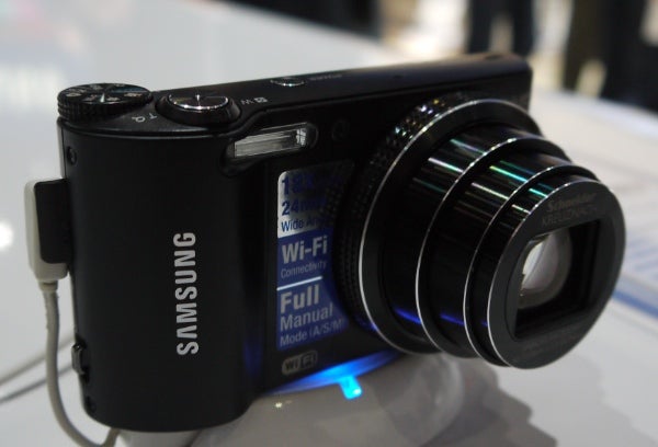 Samsung WB150F compact camera on display