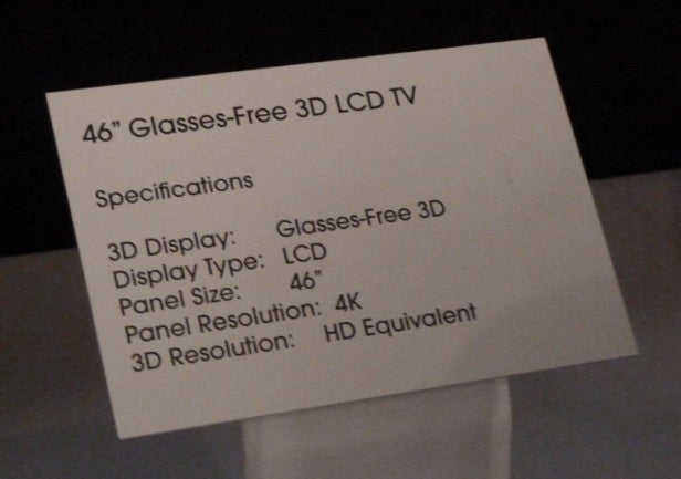 Sony glasses-free 3D TV