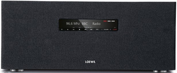 Loewe Soundbox with display showing 96.6 MHz BBC Radio.