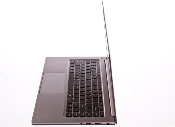Lenovo IdeaPad U300s laptop open on white background.