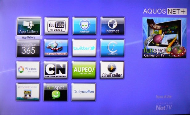 Sharp Aquos Net smart TV platform