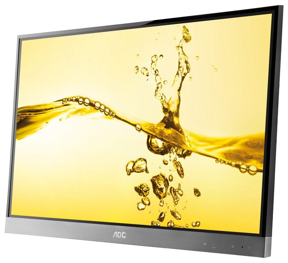 AOC D2357Ph Passive 3D Monitor with splash screen image.