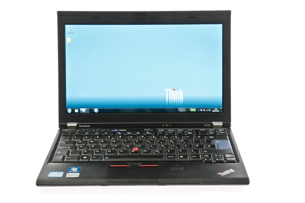 Lenovo ThinkPad X220 with removed battery and open back panel.Lenovo ThinkPad X220 laptop with open lid on white background.Lenovo ThinkPad X220 laptop closed on white background.Lenovo ThinkPad X220 displaying a screen brightness test.