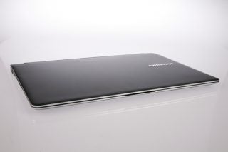 Samsung Series 9 900X3B laptop closed on white background.