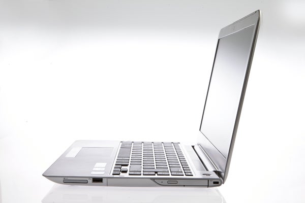 Samsung Series 5 530U4B laptop with open lid on white background.