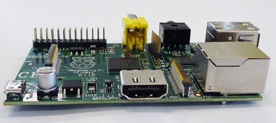 Raspberry Pi single-board computer on a white background.