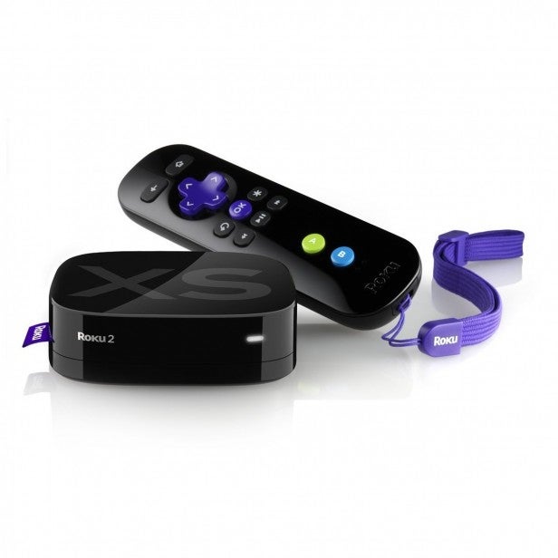 Roku 2 XSRoku 2 XS streaming player with remote and wrist strap.
