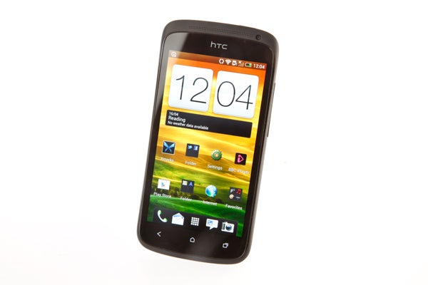 HTC One S smartphone on white background.