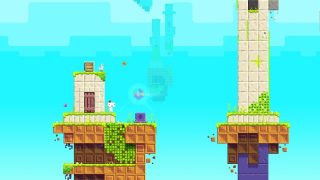 Screenshot of Fez game showing character and puzzle platform.