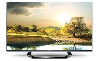 LG 55LM660T TV displaying a vibrant nature scene.