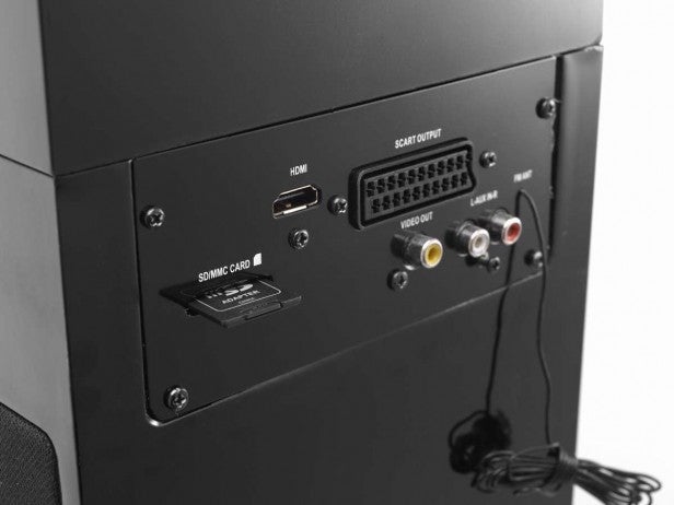Back panel of Lenco IPT-223 showing HDMI and audio ports.