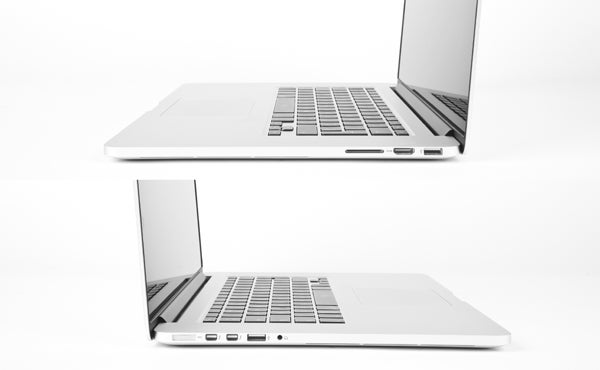 Apple MacBook Pro 15-inch opened from two angles