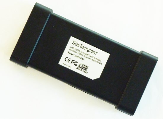 StarTech USB2HDMI converter on white background.