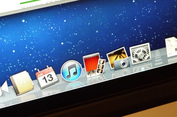 Close-up of MacBook Pro Retina display dock icons.
