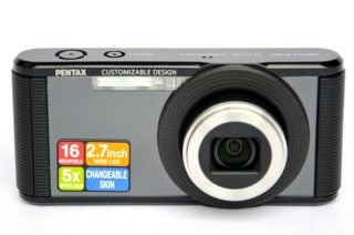 Pentax Optio LS465 digital camera front view.