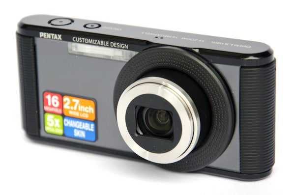Pentax Optio LS465 compact digital camera on white background.