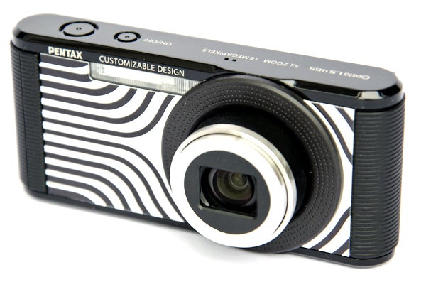 Pentax Optio LS465 compact camera with striped design