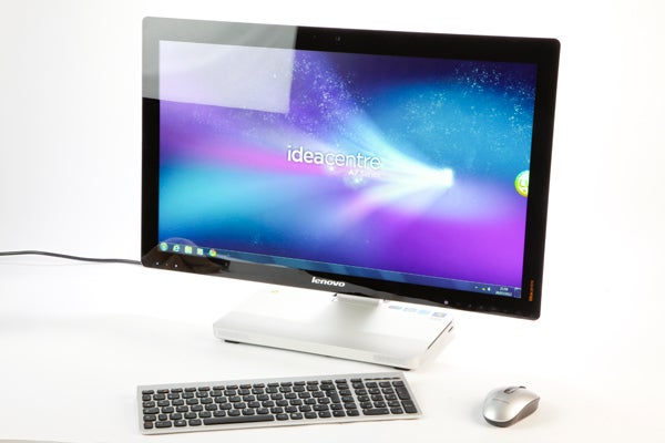 Lenovo IdeaCentre A720 all-in-one desktop with keyboard and mouse.