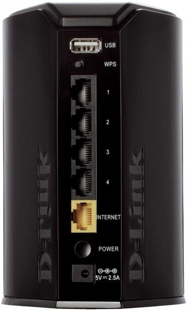 D-Link Cloud Router N600 showing ports and indicators.