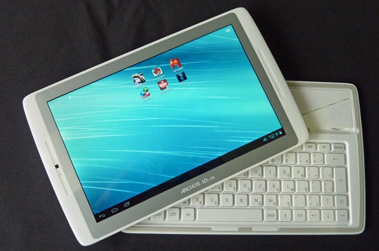 Archos 101 XS tablet with Coverboard keyboard dock.