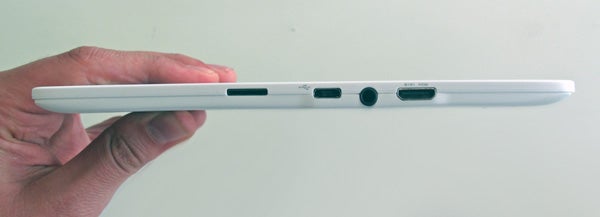 Side view of Archos 101 XS tablet showing ports.