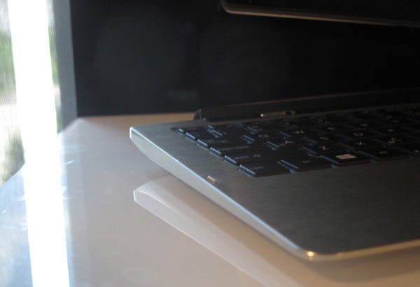 Close-up of Asus Transformer Book keyboard and touchpad.
