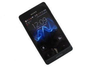Sony Xperia Go smartphone on white background