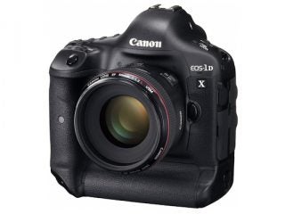 Canon EOS-1D X DSLR camera with lens attached.