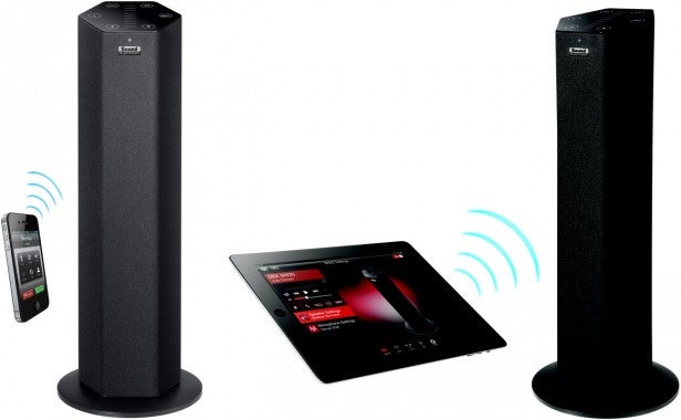 Creative Sound BlasterAxx SBX 20 speakers connected to a tablet wirelessly.