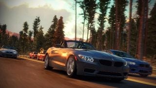 Screenshot of car racing gameplay from Forza Horizon.